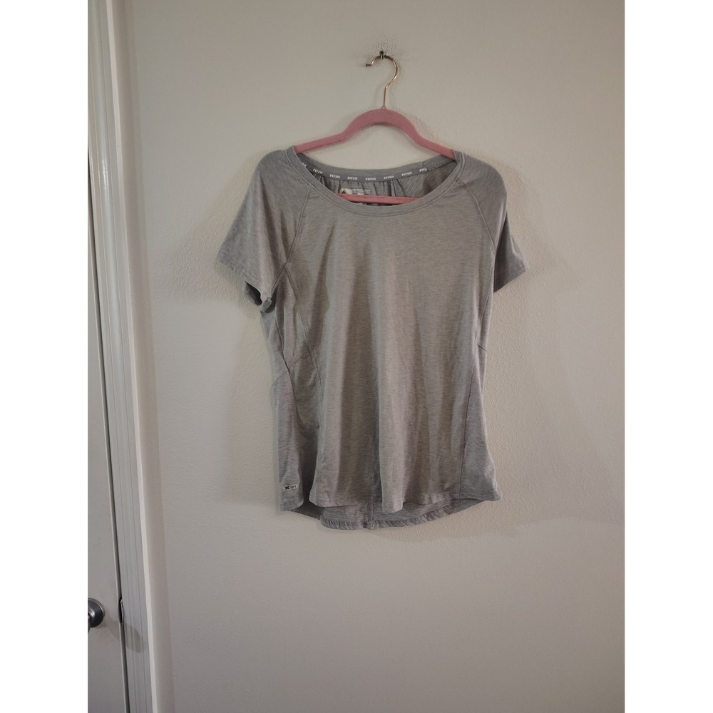RBX Performance Womens Heather Grey Short Sleeve Activewear Top X-Dri Large